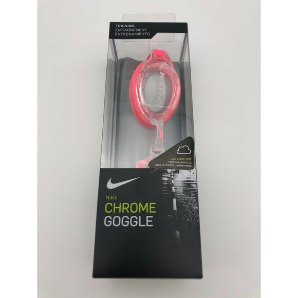 Nike Training Swim Goggles Chrome UV-Blocking One Size Fits Most Pink/White - Picture 10 of 12